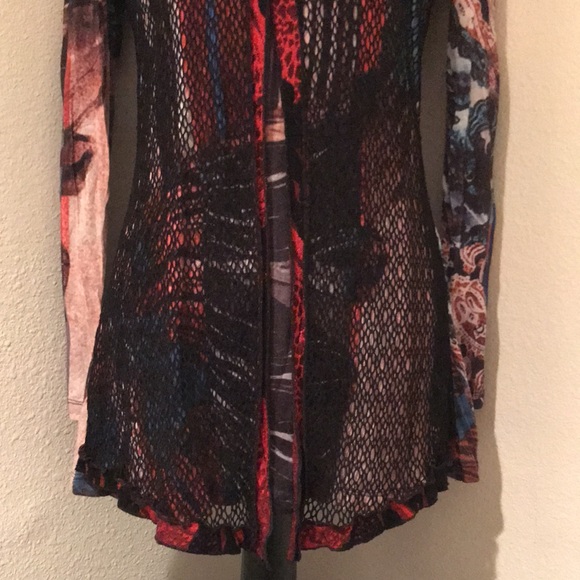 Alberto Makali New York Womens Multi-Color Print Long Sleeve Top-S - Picture 4 of 16
